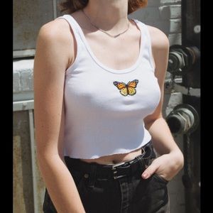 Brandy Melville/ J. Galt Butterfly Crop Tank Top